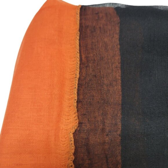 Deep Orange and Black Large Pareo Scarf or Sarong NEW - Picture 5 of 6
